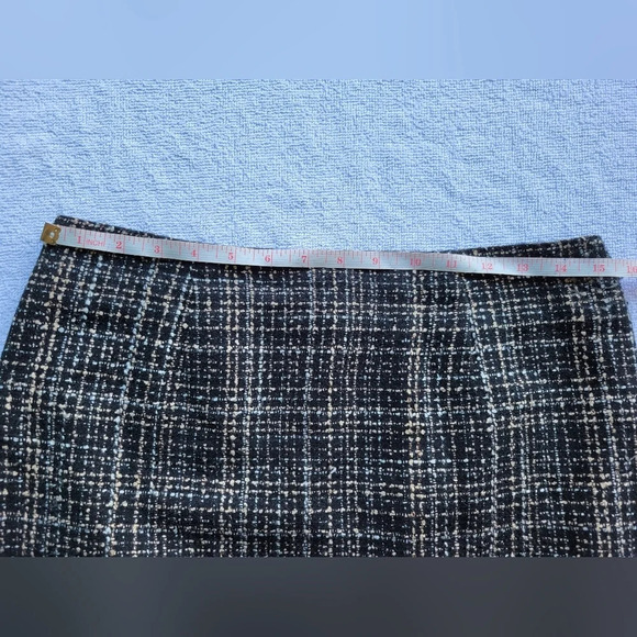 Simply Mannequin Tweed Skirt Black White  Tan Zipper Back Slit 12P - Picture 7 of 9